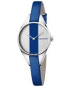 Calvin Klein Women's Swiss Rebel Blue Leather Strap Watch 29mm