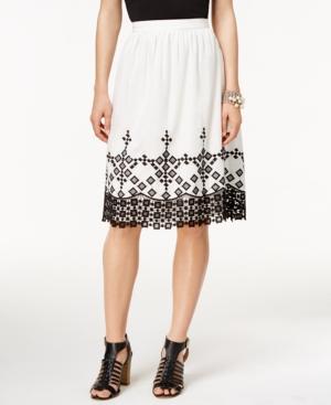 Cece By Cynthia Steffe Embroidered A-line Skirt
