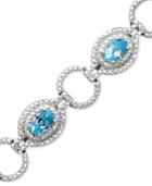 Sterling Silver Blue Topaz (5-1/8 Ct. T.w.) And Diamond Accent Bracelet