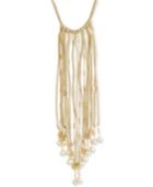 Robert Rose For Inc International Concepts Imitation Pearl Faux Suede Fringe Necklace, Only At Macy's