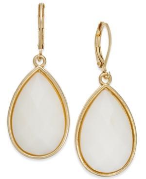 Charter Club Gold-tone White Teardrop Earrings