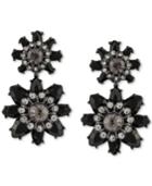 Say Yes To The Prom Hematite-tone Crystal & Jet Stone Flower Drop Earrings