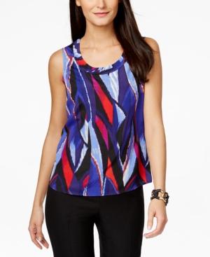 Kasper Sleeveless Abstract-print Top