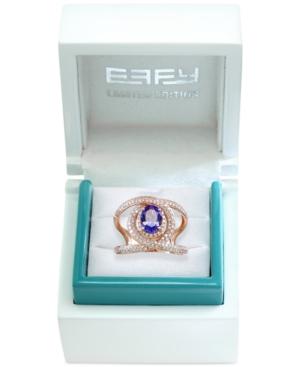Effy Limited Edition Tanzanite (1-1/6 Ct. T.w.) And Diamond (3/5 Ct. T.w.) Swirl Ring In 14k Rose Gold