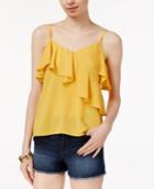 Lily Black Juniors' Ruffled Top, Only At Macy's