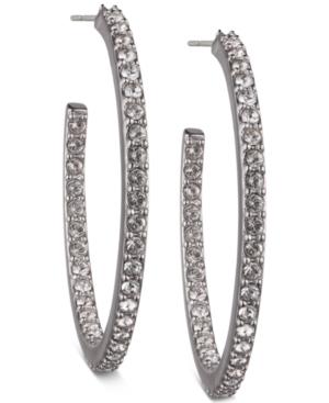 Judith Jack Silver-tone Crystal Inside-out Hoop Earrings