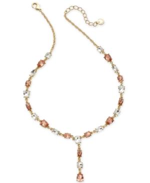 Charter Club Gold-tone Crystal & Stone Lariat Necklace, 17 + 2 Extender, Created For Macy's