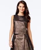 Vince Camuto Lurex-jacquard Back-zip Top