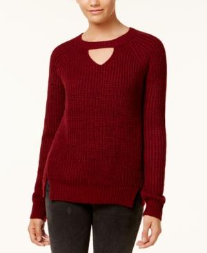 Freshman Juniors' Marled Choker Sweater