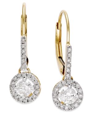 Diamond Round Drop Earrings In 14k White Gold, Yellow Gold Or Rose Gold (1/2 Ct. T.w.)