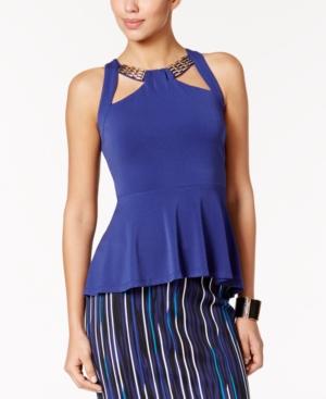 Thalia Sodi Chain-trim Peplum Top, Only At Macy's