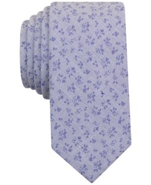 Bar Iii Men's Indigo End-on-end Floral Tie, Only At Macy's