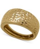 X-cut Wide Band Ring In 14k Gold