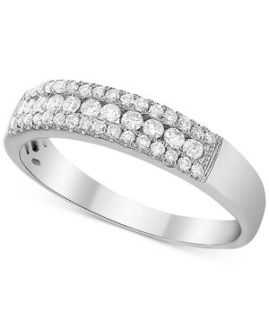 Diamond Three-row Band (3/8 Ct. T.w.) In 14k White Gold