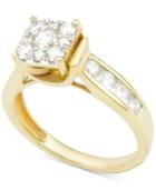 Diamond Round Cluster Engagement Ring (1 Ct. T.w.) In 14k Gold