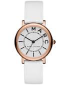Marc By Marc Jacobs Women's Roxy White Leather Strap Watch 28mm Mj1562