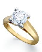 X3 Certified Diamond Solitaire Ring In 18k White Gold (1-1/2 Ct. T.w.)