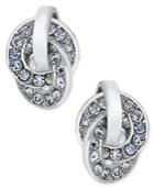 Charter Club Silver-tone Pave Interlocking Loop Earrings, Only At Macy's