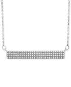 Wrapped Diamond Horizontal Bar Cluster Necklace (1/4 Ct. T.w.) In 10k White Gold, Created For Macy's