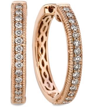 Le Vian Diamond Diamond Channel Hoop Earrings (1/2 Ct. T.w.) In 14k Rose Gold