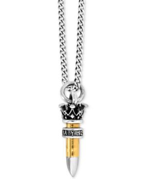 King Baby Men's Two-tone Bullet Pendant Necklace In Sterling Silver & Brass