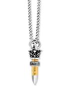 King Baby Men's Two-tone Bullet Pendant Necklace In Sterling Silver & Brass