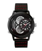 Kenneth Cole Reaction Mens Black Silicone Strap Watch With Ana-digi Dial, 48mm