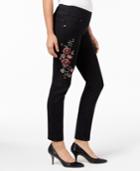 Style & Co Embroidered Pull-on Skinny Jeans, Created For Macy's