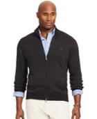 Polo Ralph Lauren Big And Tall Full-zip Striped Pima Sweater