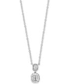 Effy Baguette Cluster 18 Pendant Necklace (1/3 Ct. T.w.) In 14k White Gold