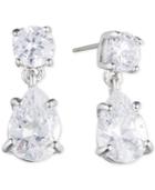 Givenchy Silver-tone Crystal Pear-shape Earrings