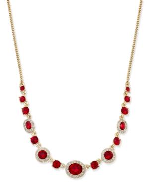 Givenchy Gold-tone Red Crystal Necklace