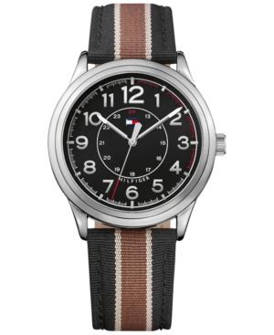 Tommy Hilfiger Men's Table Brown And Black Nylon Strap Watch 42mm 1791330