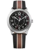 Tommy Hilfiger Men's Table Brown And Black Nylon Strap Watch 42mm 1791330