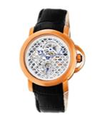 Heritor Automatic Mckinley Rose Gold & Silver Leather Watches 44mm