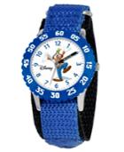 Disney Kid's Goofy Time Teacher Blue Fabric Strap Watch 31mm W000148