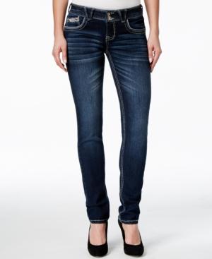 Ariya Juniors' Embellished Oahu Wash Skinny Jeans