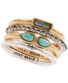 Lucky Brand Two-tone Multicolor Stone Stack Ring