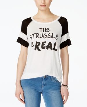 Rebellious One Juniors' Struggle Graphic T-shirt