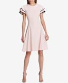 Tommy Hilfiger Flutter-sleeve Fit & Flare Dress