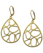 T Tahari Earrings, 14k Gold Plated Essentials Oval Openwork Drop Earrings