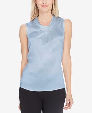 Tahari Asl Folded-collar Pleated Shell