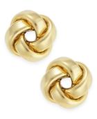 14k Gold Earrings, Polished Love Knot Stud Earrings