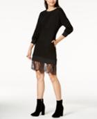 Minkpink Lace-hem Sweatshirt Dress