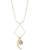 Inc International Concepts Gold-tone Long Geometric Pendant Necklace, Created For Macy's