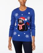 Karen Scott Petite Cat Christmas Sweater, Only At Macy's