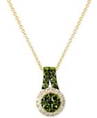 Le Vian Exotics White And Green Diamond Necklace (5/8 Ct. T.w.) In 14k Gold