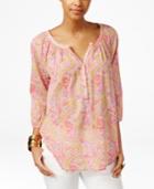 American Living Paisley-print Peasant Blouse, Only At Macy's