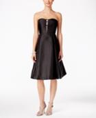 Adrianna Papell Strapless Illusion Fit & Flare Dress