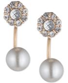 Lonna & Lilly Gold-tone Crystal And Imitation Pearl Front And Back Earrings